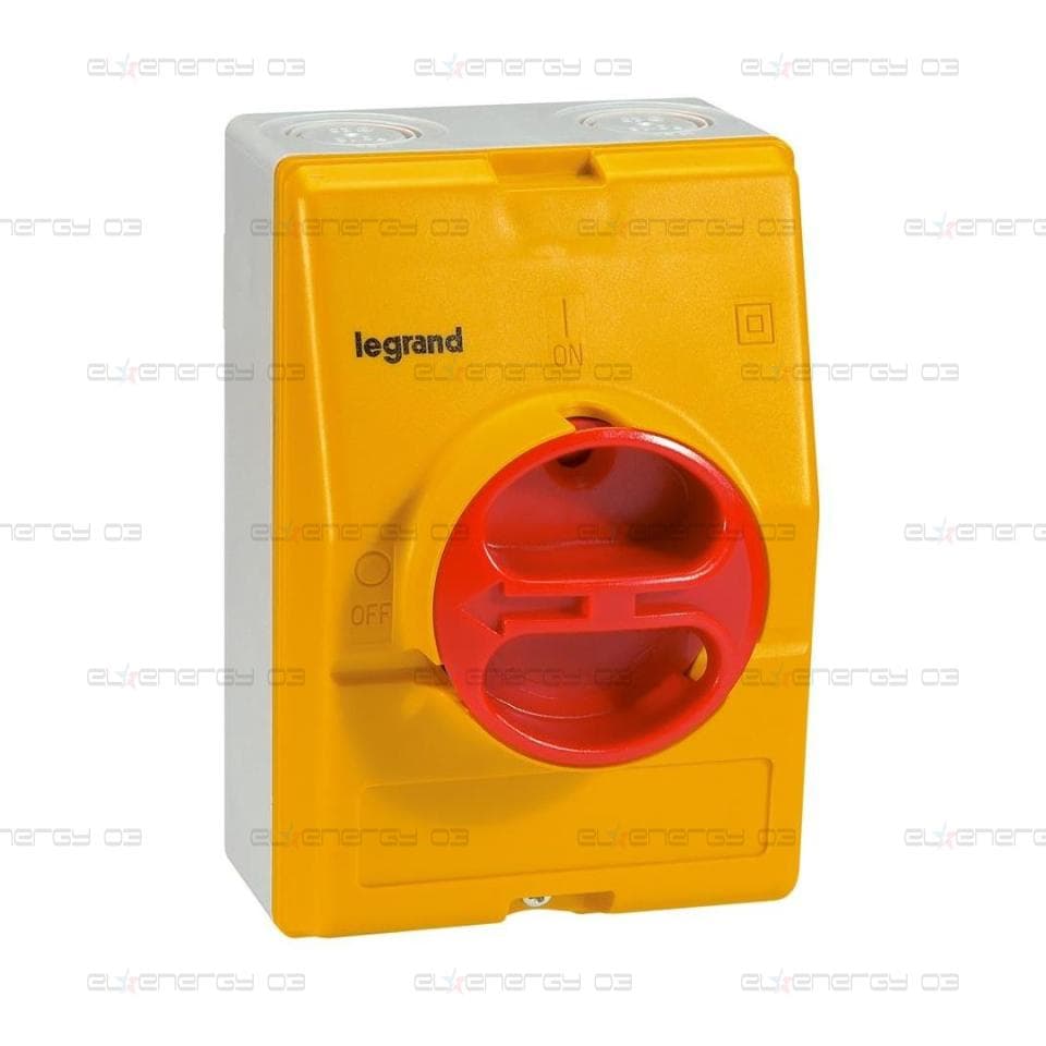 Пакетен превключвател 0-1 4P 20A с кутия IP65, червена ръкохватка, Legrand