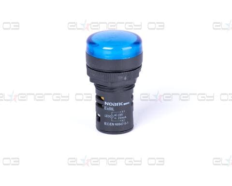 Сигнална лампа със заоблена глава, резист. тип, синя, 6V AC/DC