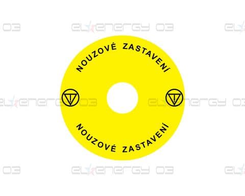 Стикер за аварийни бутони  с глава тип "гъба" Ex9P1 H S9CZ