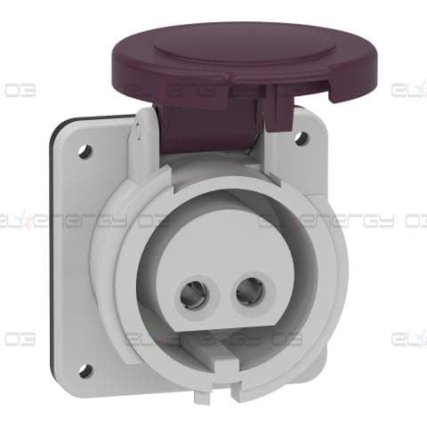 Индустриален контакт за монтаж в табло, Mureva PK, прав, 16A, 2P, 20/25V, IP44