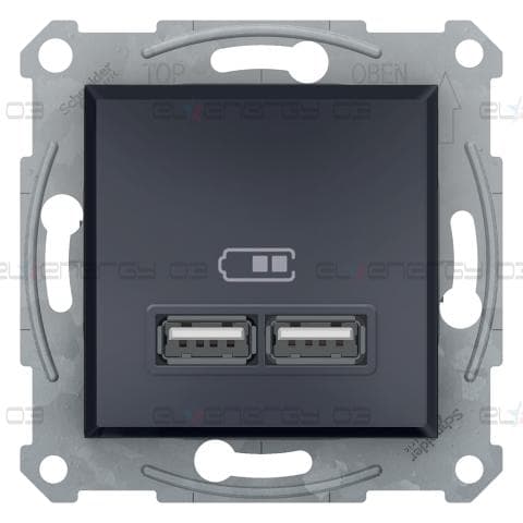 USB зарядно, 2.1А, антрацит