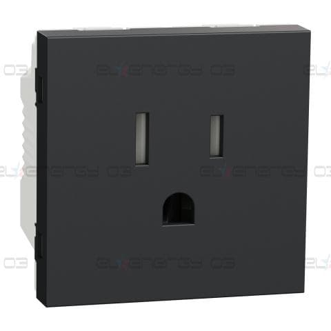 Контактен излаз, New unica, 2P+E, американски, 15A, 2 модула, антрацит