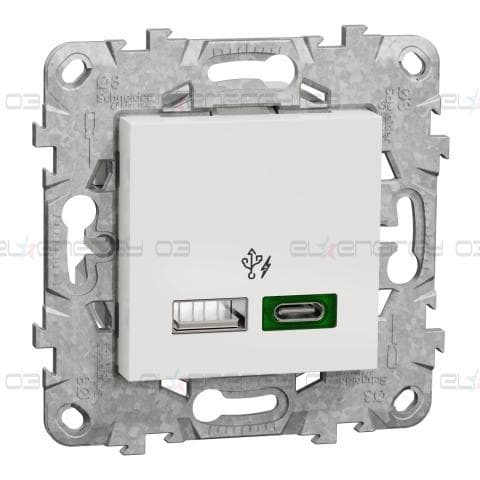 Двойно USB Quick Charge A+C, 45W, бял
