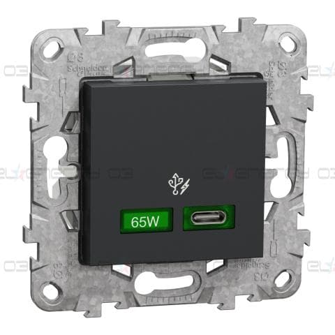 USB Quick Charge зарядно тип C, New Unica, 65W, антрацит