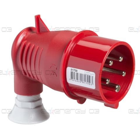 Индустриален присъединител Mureva PK, 90° ъгъл, 32A, 3P+N+E, 400V, IP44