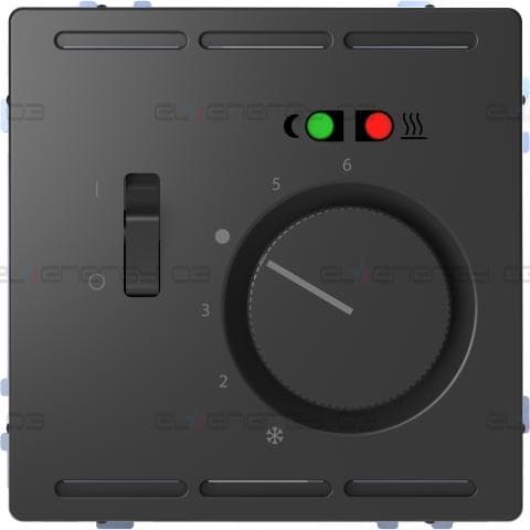 Подов термостат 230 V с превключвател и централна плоча, антрацит, System Design
