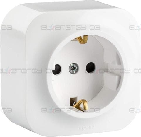 Контакт шуко ЕДИНИЧЕН IP21 открит монтаж Forix Бял Legrand