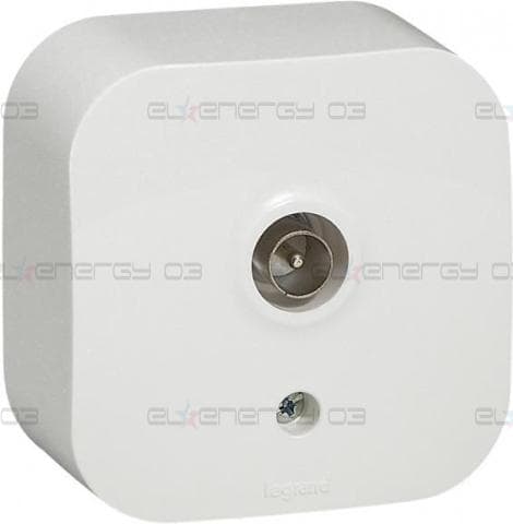 Pозетка TV тип коаксиал IP21 открит монтаж цвят Бял Forix Legrand