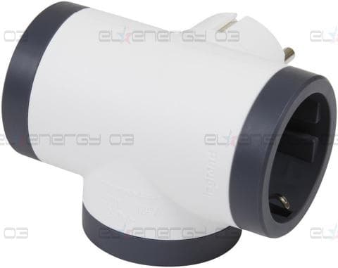 Адаптер за контакт 3х Шуко Т-образен бял NEW Legrand