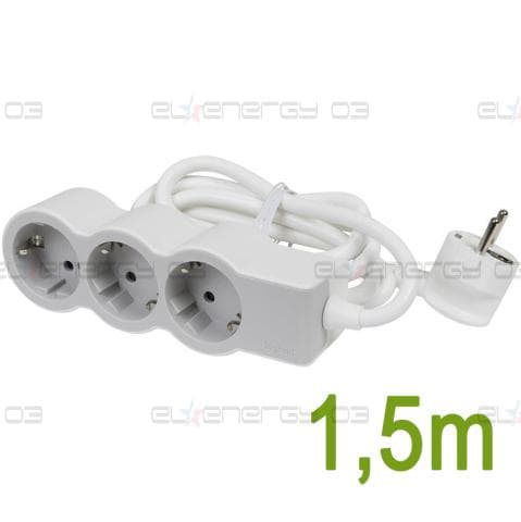 Разклонител БЯЛ 3x2P+E с кабел 1.5 метра / 3×1.5мм2 Standard NEW Legrand