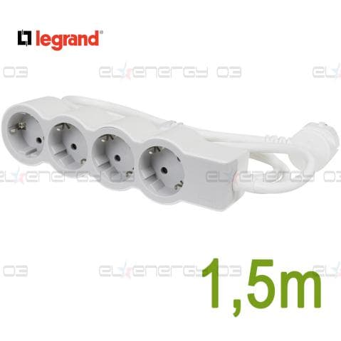 Разклонител БЯЛ 4x2P+E с кабел 1.5 метра / 3×1.5мм2 Standard NEW Legrand