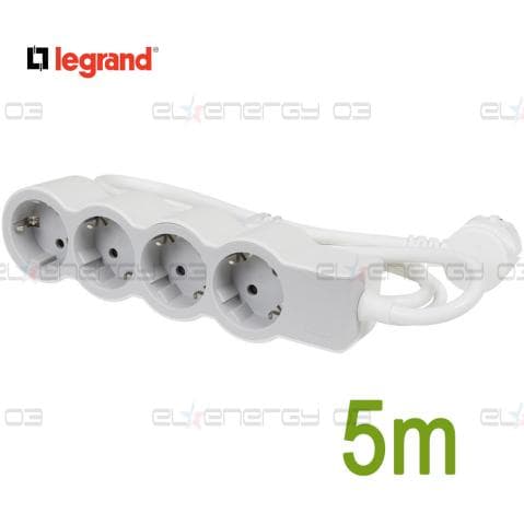 Разклонител БЯЛ 4x2P+E с кабел 5 метра / 3×1.5мм2 Standard NEW Legrand