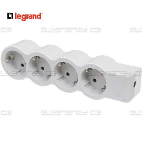 Разклонител БЯЛ 4x2P+E без кабел Standard NEW Legrand