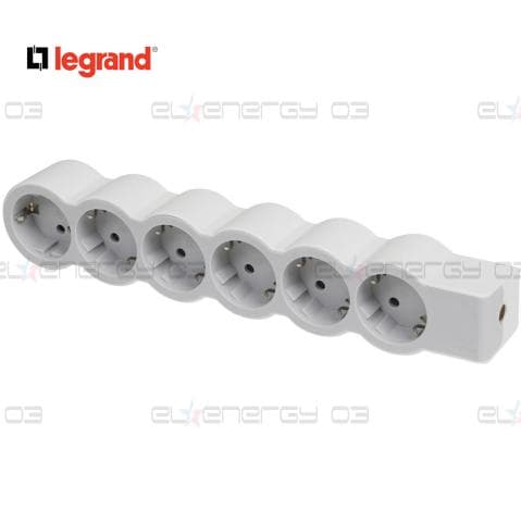 Разклонител БЯЛ 6x2P+E без кабел Standard NEW Legrand