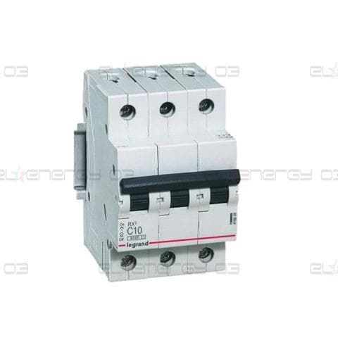 Автоматичен прекъсвач RX3 3P 10A крива С 6kA Legrand