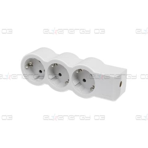 Разклонител БЯЛ 3x2P+E без кабел Standard NEW Legrand