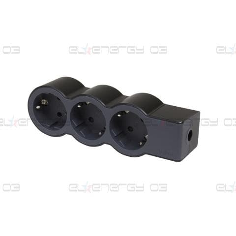 Разклонител ЧЕРЕН 3x2P+E без кабел Standard NEW Legrand
