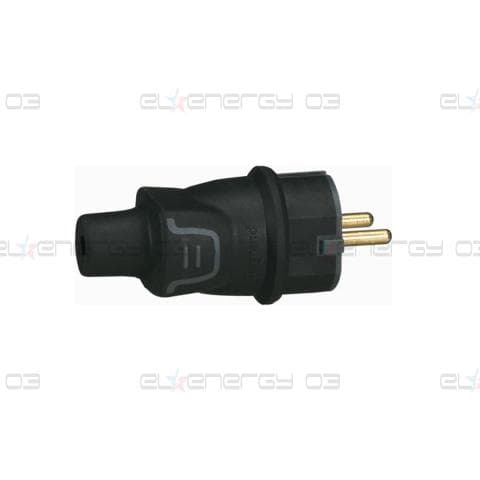 Щепсел черен 2P+Т 16A ІР44 250V гумиран Legrand /10бр/