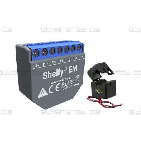 Микромодул Smart монофазен мерител 2х 120A Shelly EM – 262207