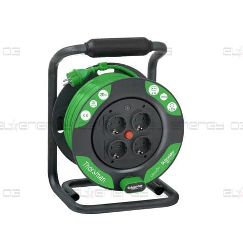 Макара Thorsman 20м IP20 H05VV-F 3G1.5mm2 термична защита 4x шуко SE