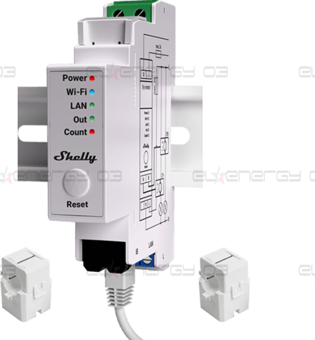 Монофазен Smart мерител 2х 50A за DIN монтаж Shelly PRO EM 50 – 268148