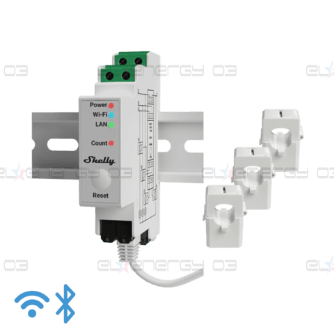 Трифазен Smart мерител 3х 400A за DIN монтаж Shelly PRO 3EM 400A – 268117
