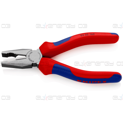 Комбинирани клещи, синьо-червена ръкохватка 160мм, Knipex