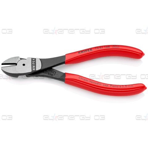 Клещи диагонални резачки усилени, червена ръкохватка 160мм, Knipex