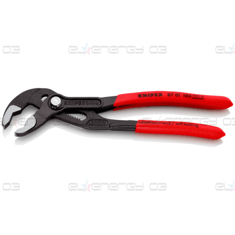 Клещи раздвижени Cobra, червена ръкохватка 180мм, Knipex