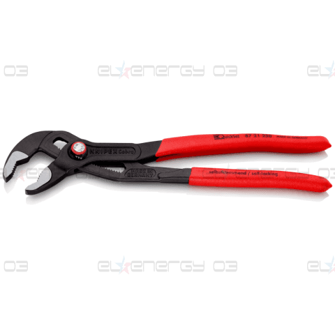Клещи раздвижени Cobra QuickSet, червена ръкохватка 250мм, Knipex
