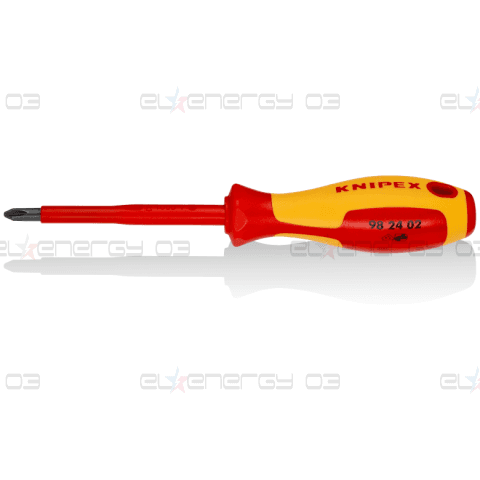Отвертка PH 2, VDE 1000V жълто-червена ръкохватка 112мм, Knipex