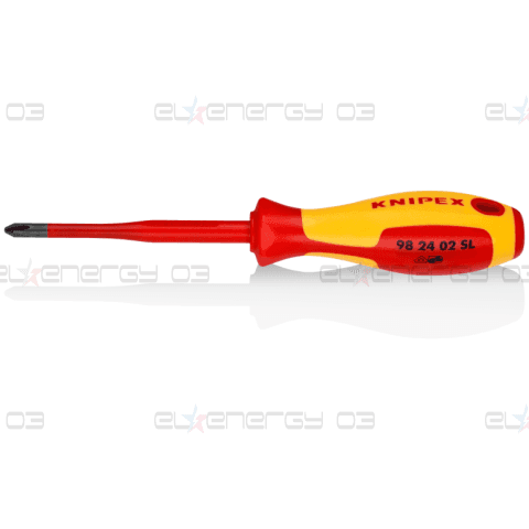 Отвертка PH 2 Slim, VDE 1000V жълто-червена ръкохватка 212мм, Knipex