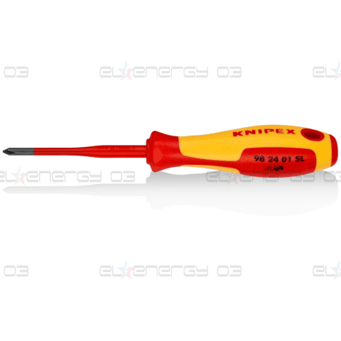 Отвертка PH 1 Slim, VDE 1000V жълто-червена ръкохватка 187мм, Knipex