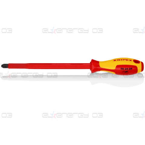 Отвертка PH 4, VDE 1000V жълто-червена ръкохватка 320мм, Knipex