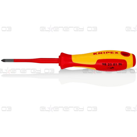 Отвертка PZ 1 Slim, VDE 1000V жълто-червена ръкохватка 187мм, Knipex