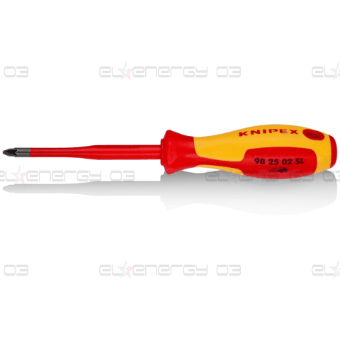 Отвертка PZ 2 Slim, VDE 1000V жълто-червена ръкохватка 212мм, Knipex