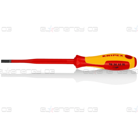 Отвертка шлиц 5.5 Slim, VDE 1000V жълто-червена ръкохватка 232мм, Knipex