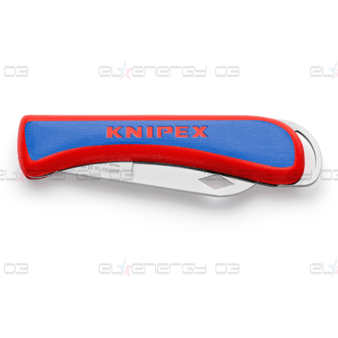 Сгъваем нож за електротехници, синьо-червена ръкохватка 120мм, Knipex