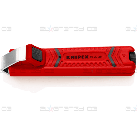 Кабелен нож, за изолация Ø8-28мм, червена ръкохватка 130мм, с фиксатор, Knipex