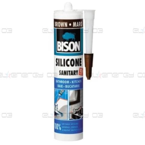 Санитарен силикон BISON, 280мл, Кафяв