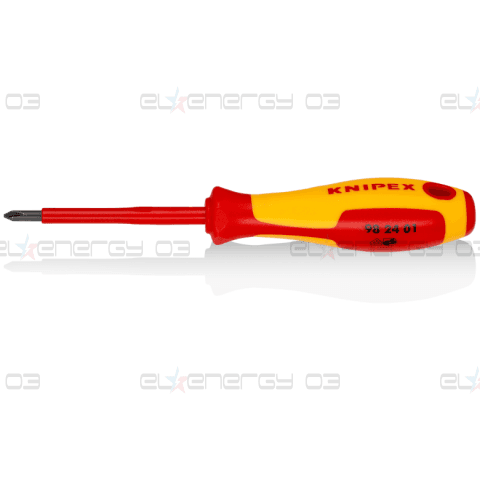 Отвертка PH 1, VDE 1000V жълто-червена ръкохватка 187мм, Knipex
