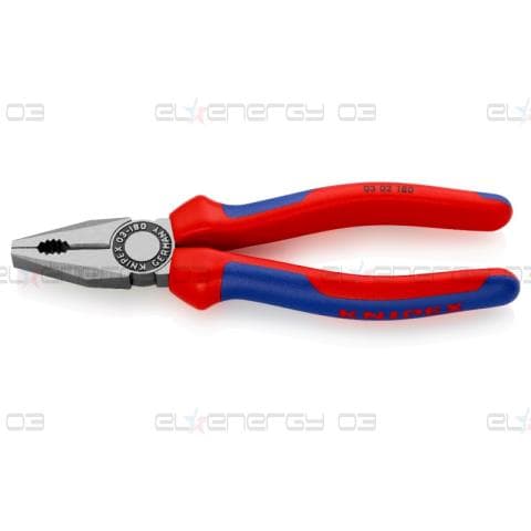 Комбинирани клещи, атраментирани, синьо/червена ръкохватка 180мм Knipex