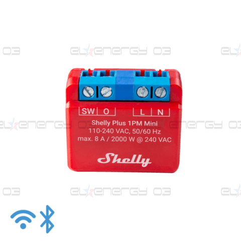 Микромодул Smart реле 1х On/Off 8A с мерител изисква неутрала Shelly Plus 1PM Mini – 265666
