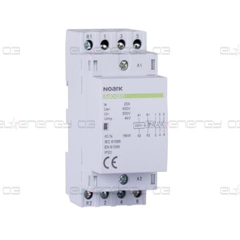 Инсталационен контактор, 25 A, напр. на бобината 230 V, 4 NO контакти