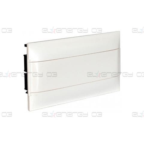 Табло за СКРИТ монтаж в гипсокартон 18 мод. Practibox S с бяла плътна врата и Н и РЕ клеми Legrand