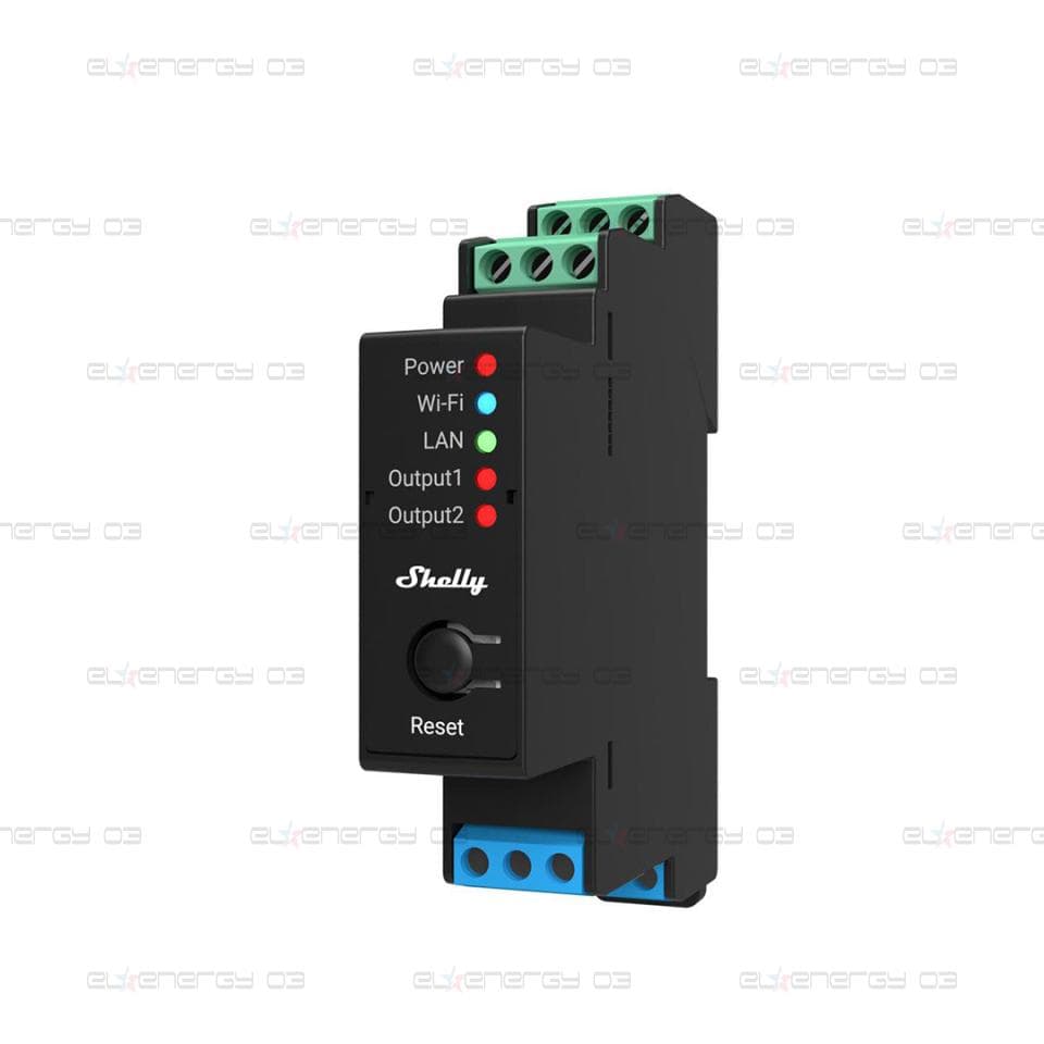 Импулсно Smart реле 2х On/Off 16A (25A) с мерител за DIN монтаж Shelly PRO 2PM – 268032