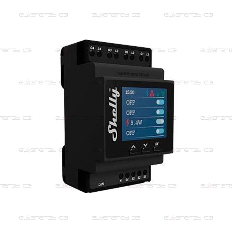 Импулсно Smart реле 4х On/Off 16A (40A) с мерител за DIN монтаж Shelly PRO 4PM – 268049
