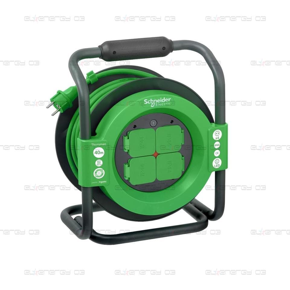 Макара Thorsman 40м IP44 H07RN-F 3G1.5mm2 термична защита 4x шуко SE